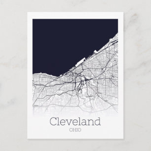 Cleveland City Karta Vykort