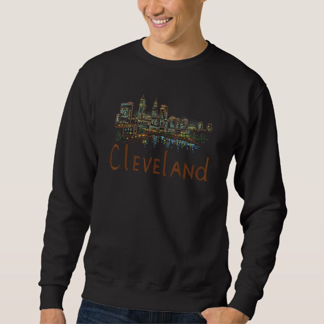 Cleveland City Ohio souvenir   for men women Lång Ärmad Tröja (Framsida)