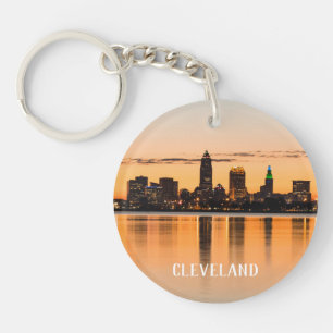 Cleveland city Ohio sunset skyline flodlandskap