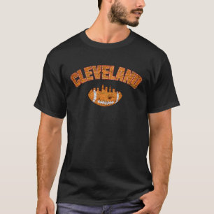 Cleveland City Skyline Football Fläkt Vint T Shirt