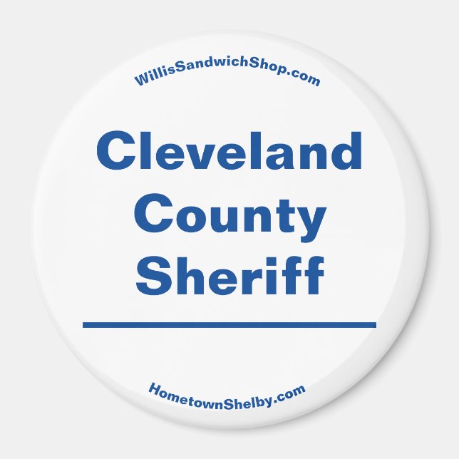 Cleveland County sheriff magnet (Framsidan)