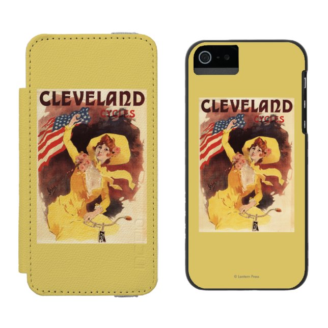 Cleveland cyklar amerikanflickan i gult incipio iPhone wallet skal (Sida vid Sida)