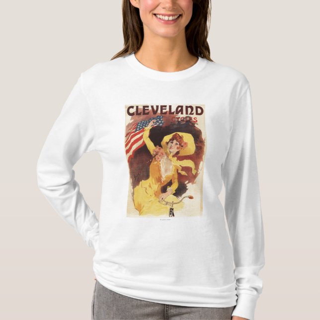 Cleveland cyklar amerikanflickan i gult t-shirt (Framsida)