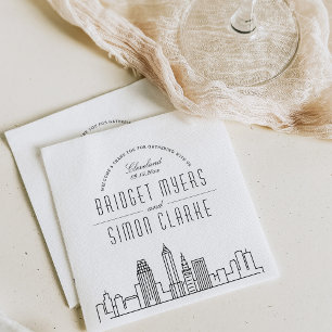 Cleveland Deco Skyline   Bröllop Event Napkins Pappersservett