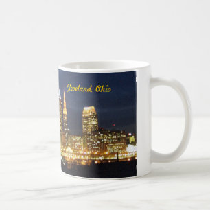 Cleveland den Ohio natten tänder horisontmuggen Kaffemugg