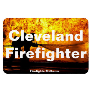 Cleveland Firefighter Flames flexibla magnet