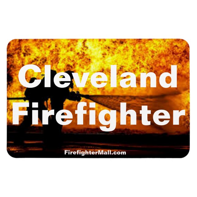 Cleveland Firefighter Flames flexibla magnet (Horisontell)
