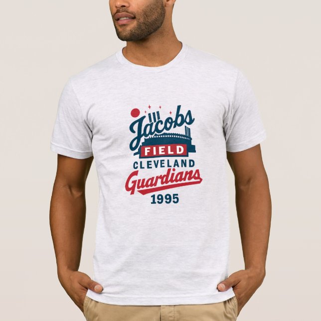 Cleveland Guardians "Jacobs Fält" Baseball 1995 T Shirt (Framsida)