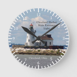 Cleveland Harbour Main Entrance Light-klocka Rund Klocka