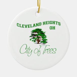 Cleveland Heights OH - stad av träd Julgransprydnad Keramik