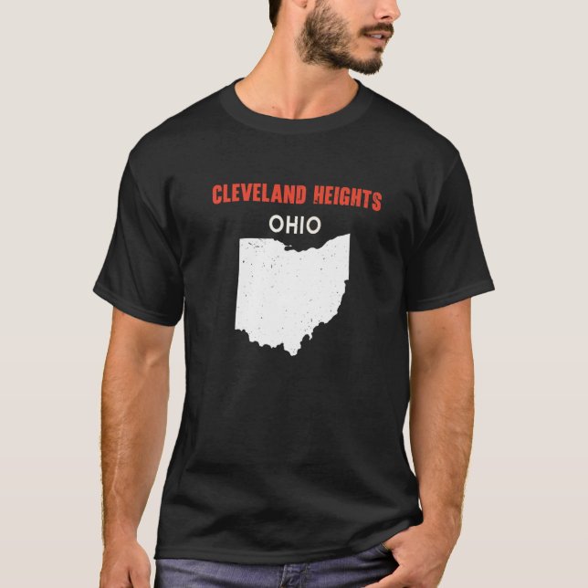 CLEVELAND HEIGHTS Ohio USA State America Travel Oh T Shirt (Framsida)