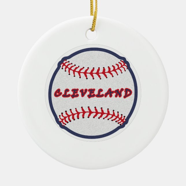 Cleveland Hometown Indian Tribe for Baseball Fläkt Julgransprydnad Keramik (Framsidan)
