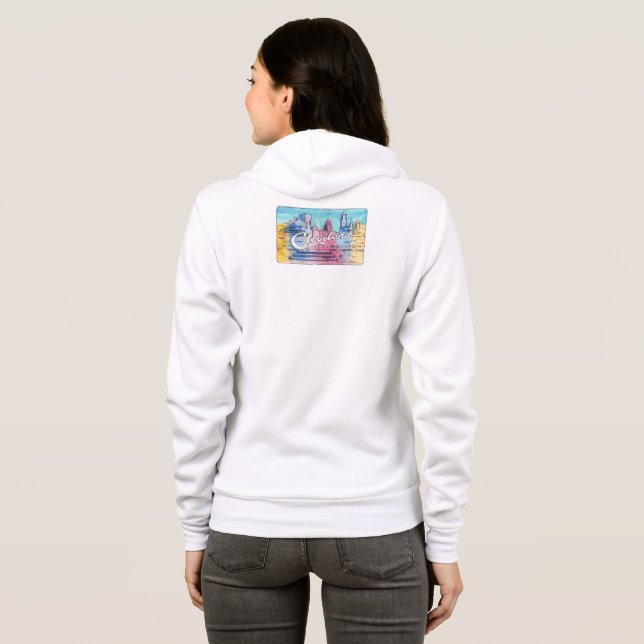 Cleveland Hooded Zip Sweatshirt T Shirt (Hel baksida)