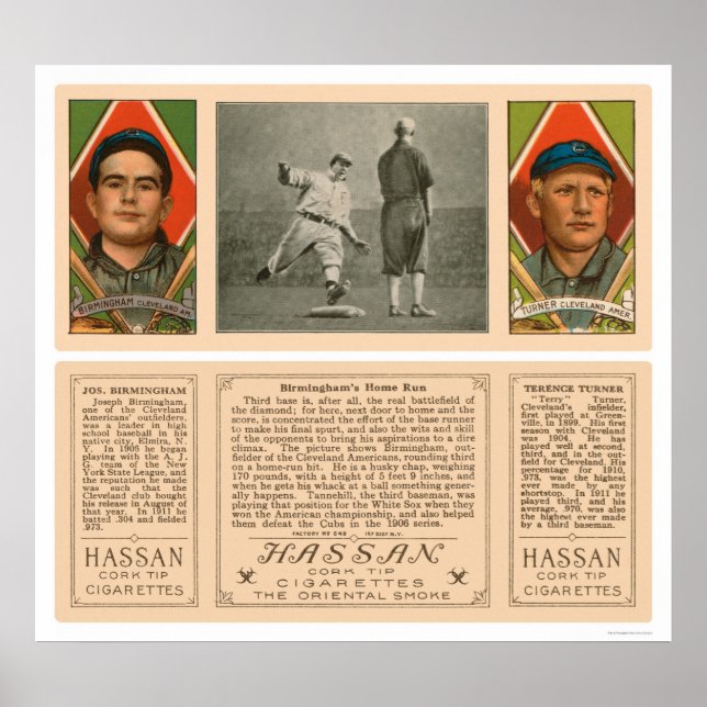 Cleveland Indians Baseball 1912 Poster (Framsidan)