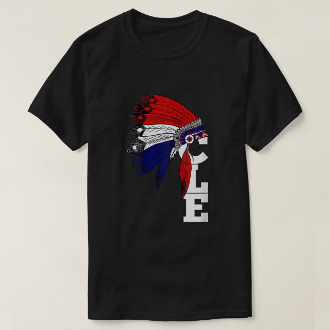 Cleveland Iroqios Indian Tribe Shirt för manar Wom T Shirt (Design framsida)