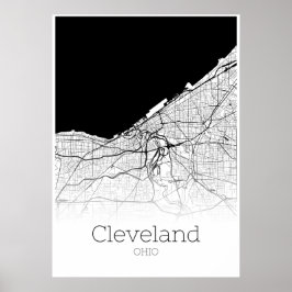 Cleveland Karta - Ohio - City Karta Poster