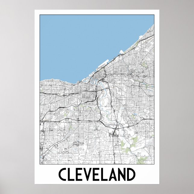 Cleveland karta poster (Framsidan)