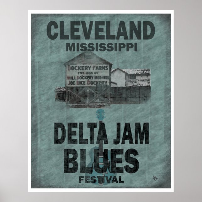 Cleveland Mississippi Delta Sylt Blues Guitar Poster (Framsidan)