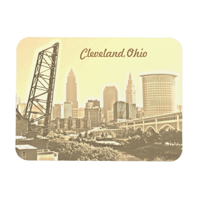 Cleveland Morgon Guld Magnet (Horisontell)