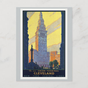 Cleveland New Union Terminal Vintage Vykort