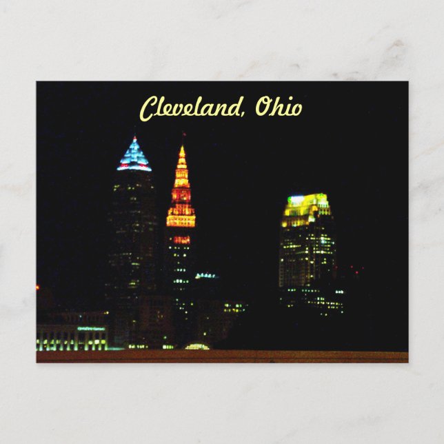 Cleveland Night Skyline Vykort (Framsida)