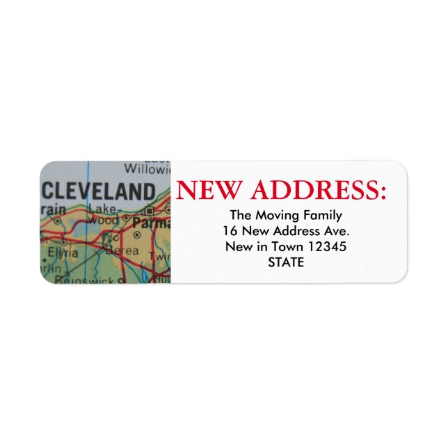 Cleveland Ny adress Label Returadress Etikett (Framsidan)