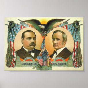 Cleveland och Hendricks President kampanj 1884 Poster
