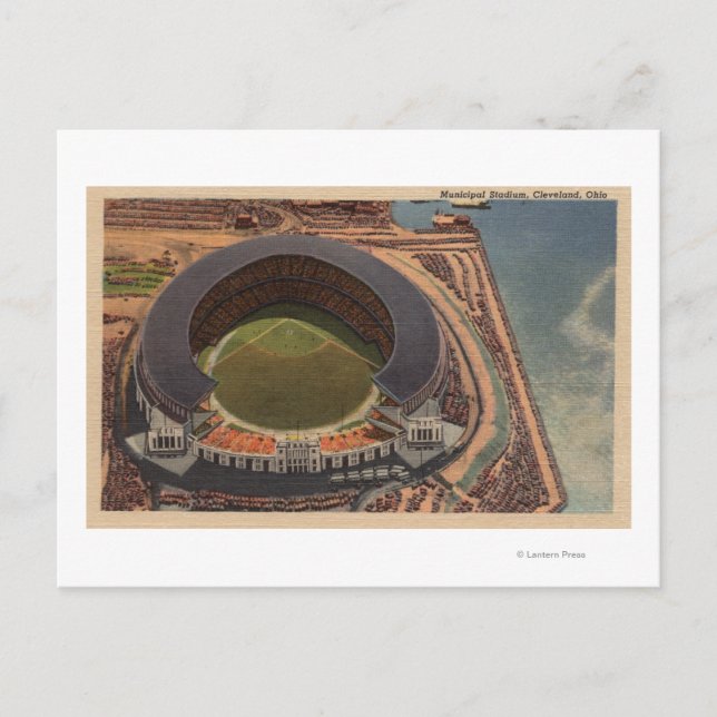 Cleveland, OH - Aerial of Municipal Baseball Vykort (Framsida)