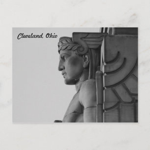 Cleveland OH Bridge Guardian (B & W)-vykort Vykort