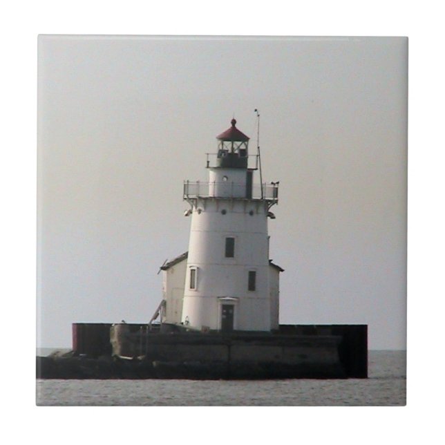 Cleveland OH Lighthouse Small Tile Kakelplatta (Framsidan)