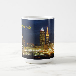 Cleveland, OH Night Ljus Mugg