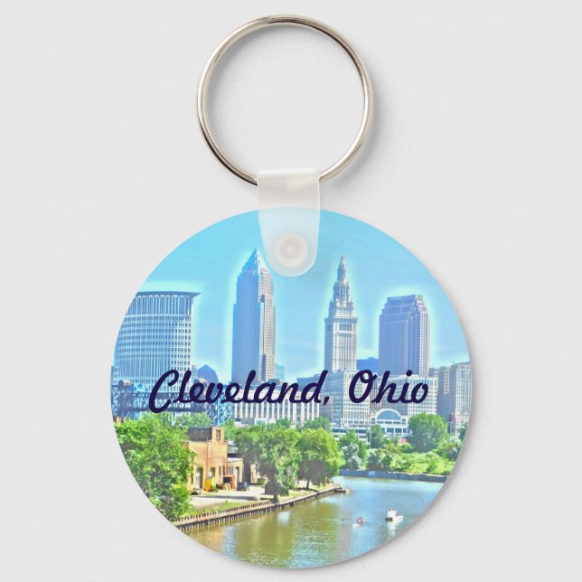 Cleveland, OH Photo Paint Riverview Keychain Nyckelring (Framsida)