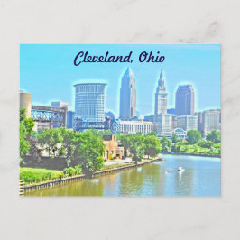 Cleveland,OH River View (Paint Effect) vykort