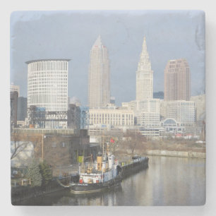 Cleveland OH River View Stone Underlägg Sten