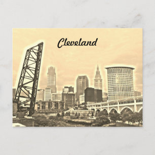 Cleveland,OH Sepia Flodvy Postkort Vykort