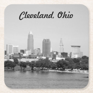 Cleveland OH-sjö horisontkustfartyg Underlägg Papper Kvadrat