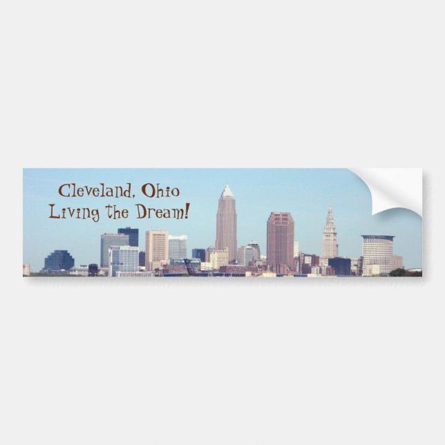 Cleveland OH som bor den dröm- bildekalet Bildekal (Framsidan)