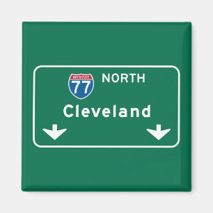 Cleveland OH vägmärke Magnet