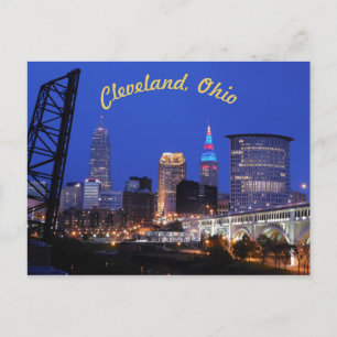 Cleveland, OH Väster Side Skyline (Curve) vykort