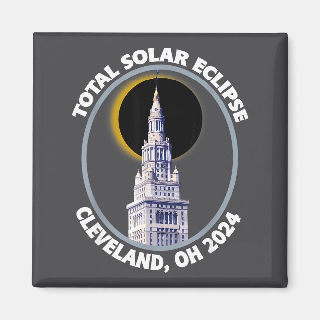 Cleveland Ohio 2024 Total solförmörkelse Path Of T Magnet (Framsidan)