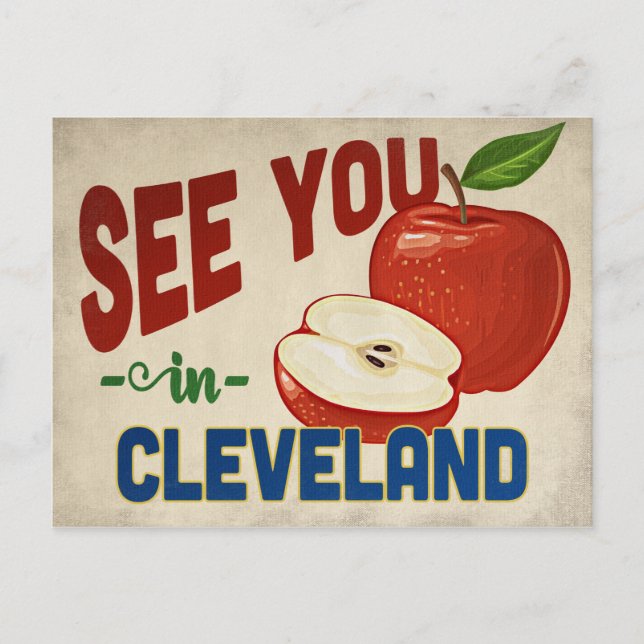 Cleveland Ohio Apple - Vintage resor Vykort (Framsida)