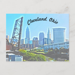 Cleveland, Ohio Blue Riverview vykort