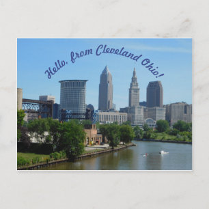 Cleveland Ohio (Böjd text) Siluett Vykort