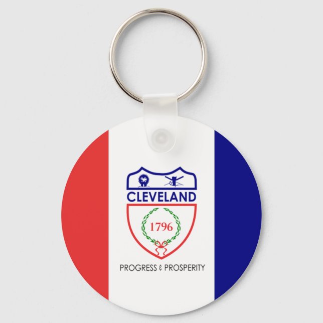 Cleveland (Ohio) City flagga Keychain Nyckelring (Framsida)
