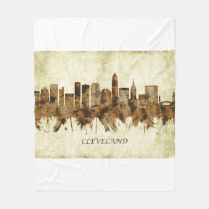 Cleveland Ohio Cityscape Fleecefilt