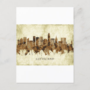 Cleveland Ohio Cityscape Helg Vykort