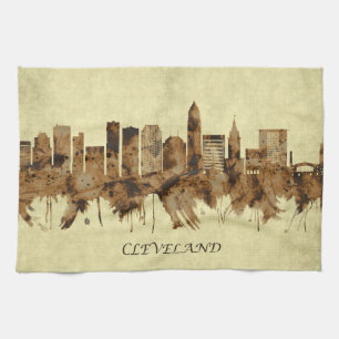 Cleveland Ohio Cityscape Kökshandduk