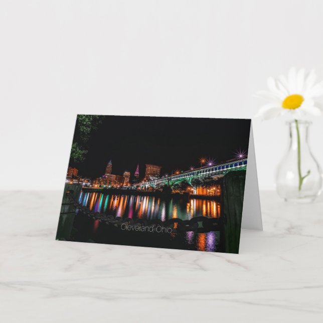 Cleveland Ohio cityscape Kort (Liten växt)
