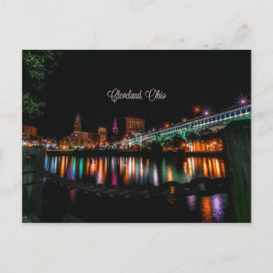 Cleveland, Ohio cityscape, märkt Vykort