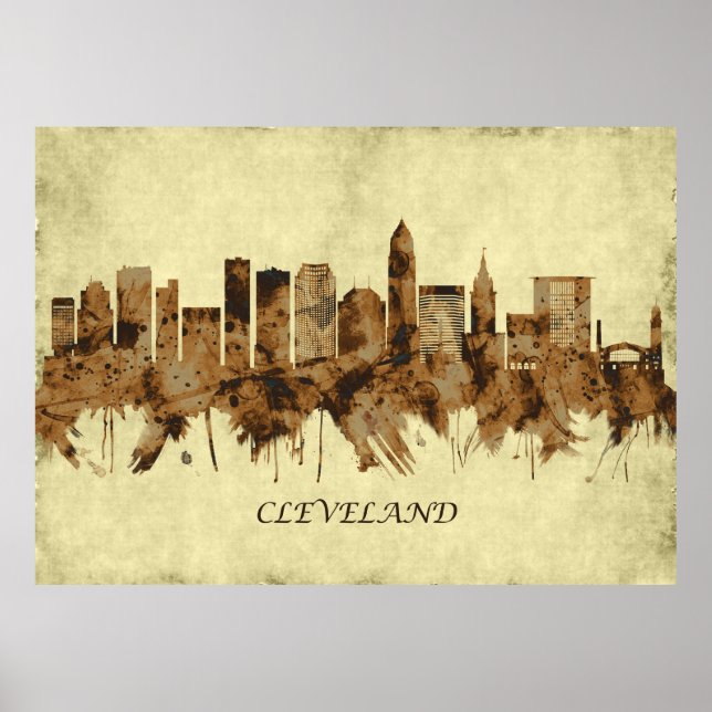 Cleveland Ohio Cityscape Poster (Framsidan)